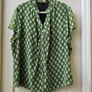 Style & Co. Green and Black Button Down Shirt